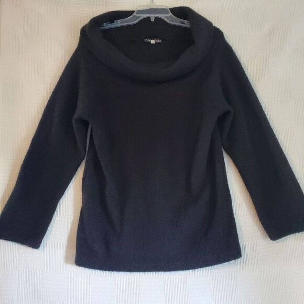 Nadya Toto Sweater Womens Small Audrey Tiffany's Stretch Knit Black Mohair Blend
